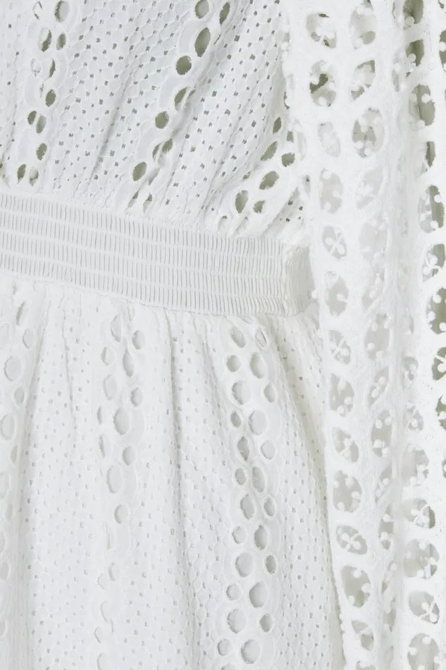 Women Dresses Holland Cooper Broderie Lace VNeck Midi Dress White Women Dresses Holland Cooper Broderie Lace VNeck Midi Dress White