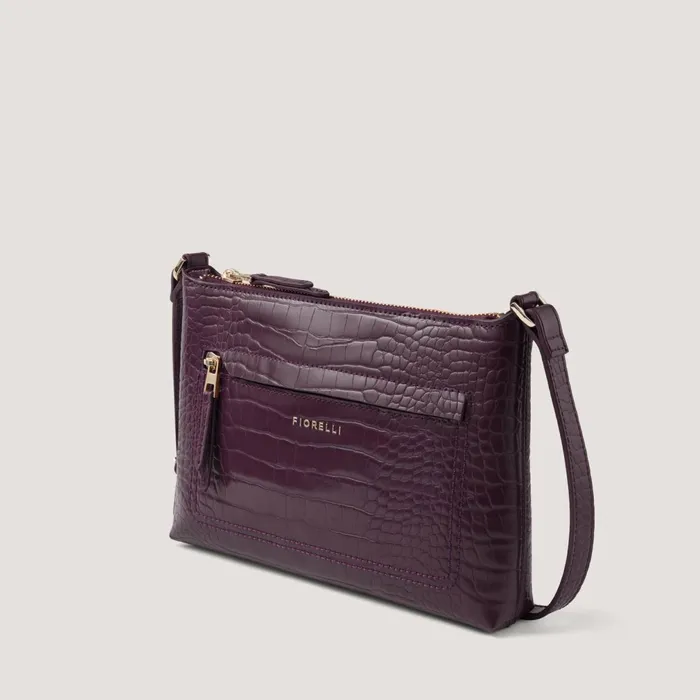 Women Eden Crossbody Bag Burgundy Croc Fiorelli Crossbody Bags