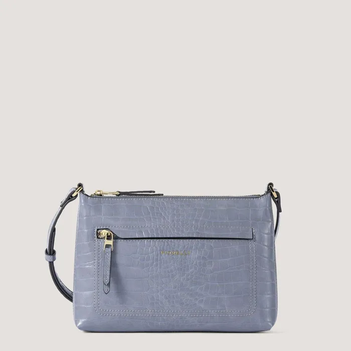 Women Eden Crossbody Bag Steel Blue Croc Fiorelli Crossbody Bags