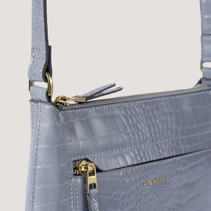 Women Eden Crossbody Bag Steel Blue Croc Fiorelli Crossbody Bags