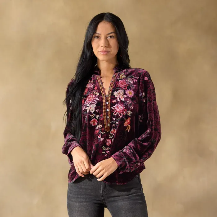 Women Elisabeth Velvet Top Petite Plum Sundance Catalog Petite Styles