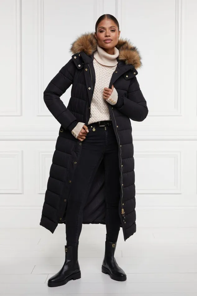WomenEquestrian Coats Holland Cooper Stoneleigh Longline Coat Black