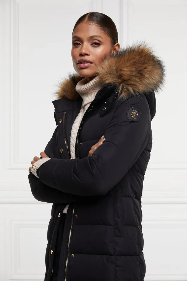 WomenEquestrian Coats Holland Cooper Stoneleigh Longline Coat Black
