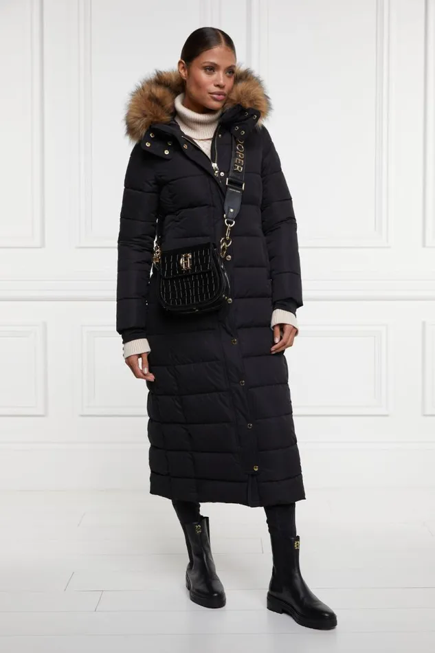 WomenEquestrian Coats Holland Cooper Stoneleigh Longline Coat Black