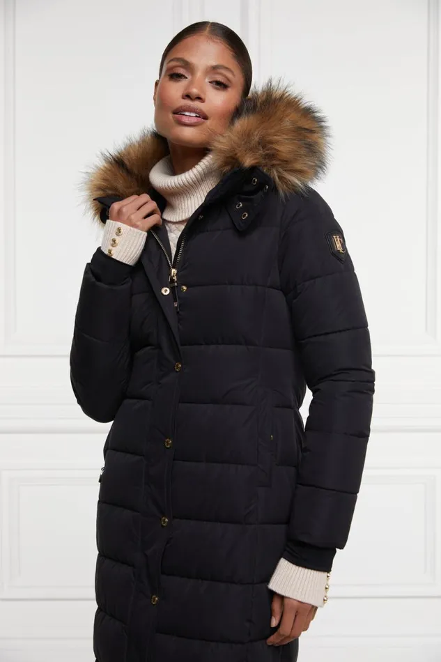 WomenEquestrian Coats Holland Cooper Stoneleigh Longline Coat Black