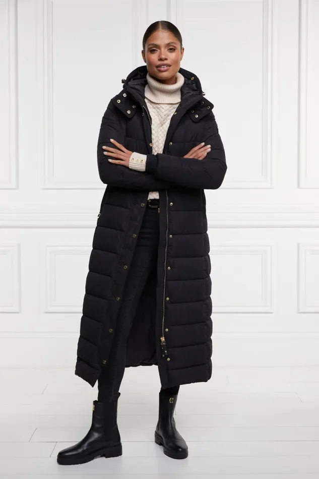 WomenEquestrian Coats Holland Cooper Stoneleigh Longline Coat Black