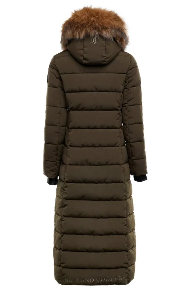 WomenEquestrian Coats Holland Cooper Stoneleigh Longline Coat Khaki WomenEquestrian Coats Holland Cooper Stoneleigh Longline Coat Khaki
