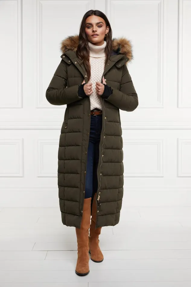 WomenEquestrian Coats Holland Cooper Stoneleigh Longline Coat Khaki WomenEquestrian Coats Holland Cooper Stoneleigh Longline Coat Khaki