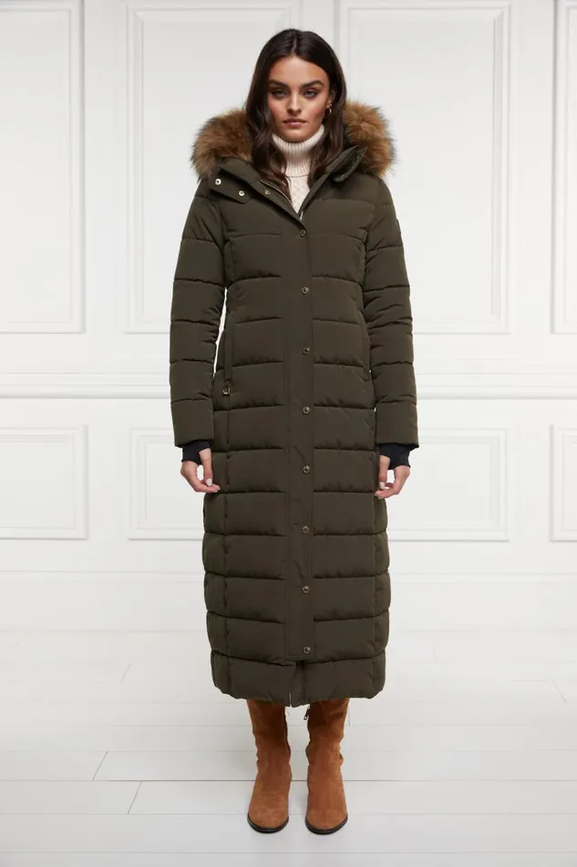 WomenEquestrian Coats Holland Cooper Stoneleigh Longline Coat Khaki WomenEquestrian Coats Holland Cooper Stoneleigh Longline Coat Khaki