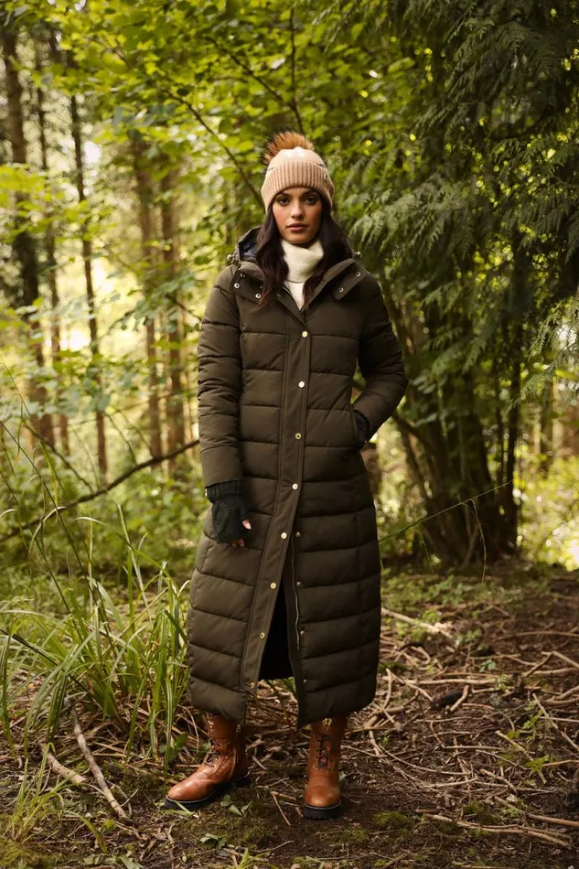WomenEquestrian Coats Holland Cooper Stoneleigh Longline Coat Khaki WomenEquestrian Coats Holland Cooper Stoneleigh Longline Coat Khaki