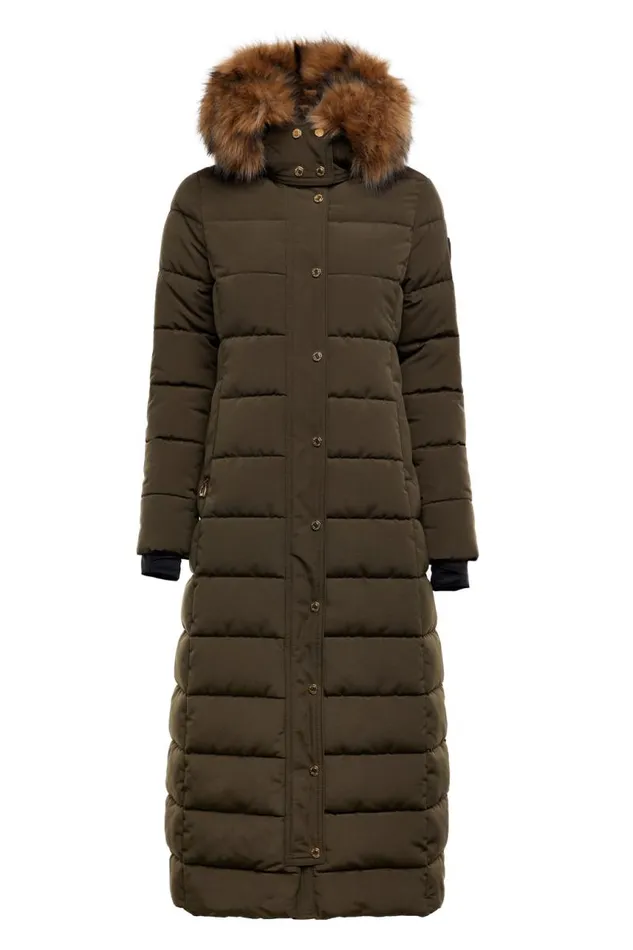 WomenEquestrian Coats Holland Cooper Stoneleigh Longline Coat Khaki WomenEquestrian Coats Holland Cooper Stoneleigh Longline Coat Khaki