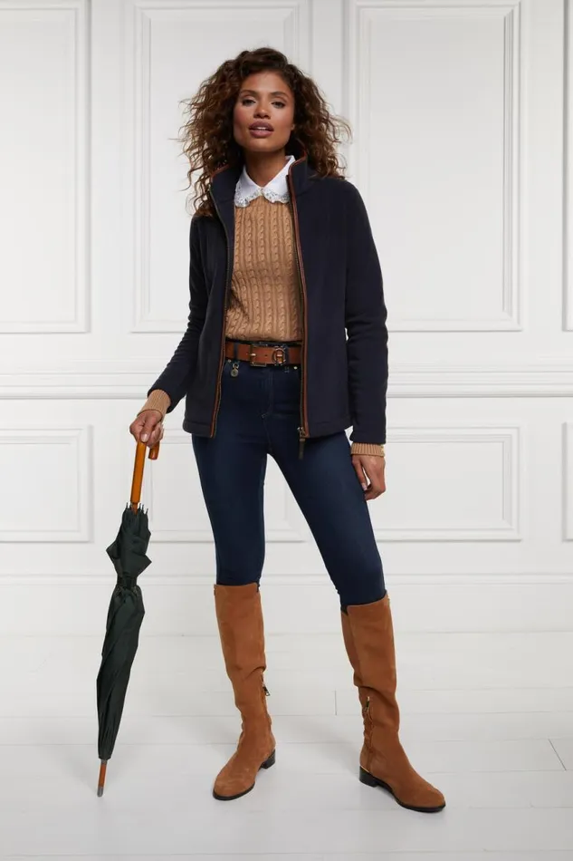 WomenEquestrian Jackets Holland Cooper Country Fleece Jacket Ink Navy WomenEquestrian Jackets Holland Cooper Country Fleece Jacket Ink Navy