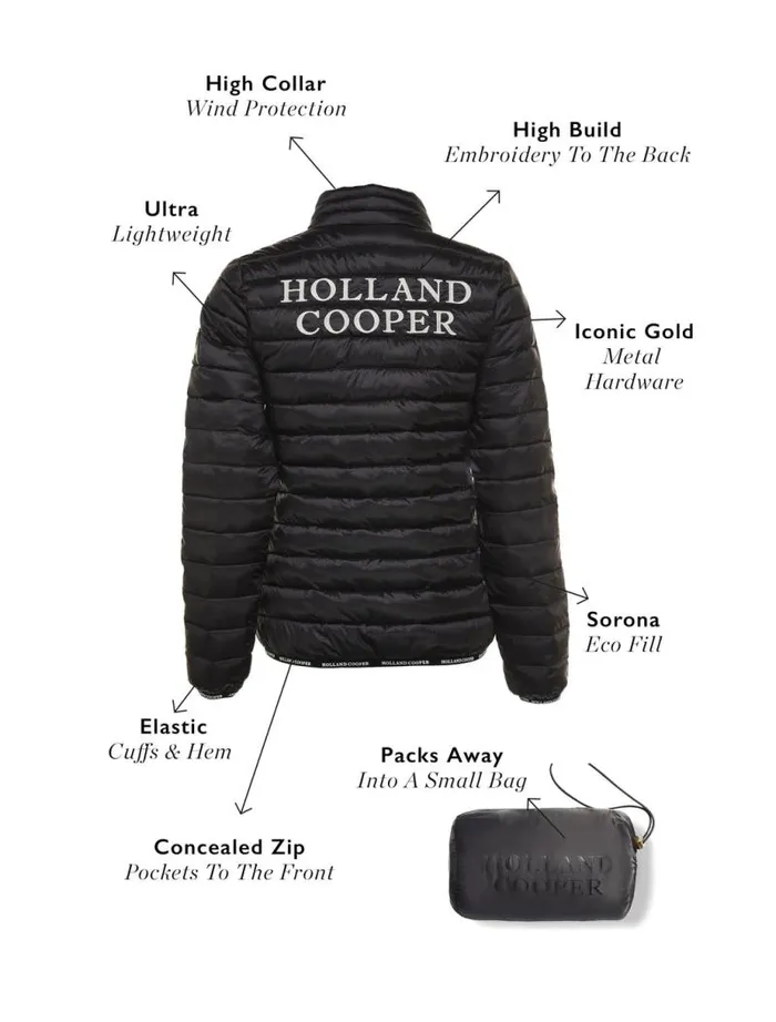 WomenEquestrian Jackets Holland Cooper Hawling Packable Jacket Black WomenEquestrian Jackets Holland Cooper Hawling Packable Jacket Black