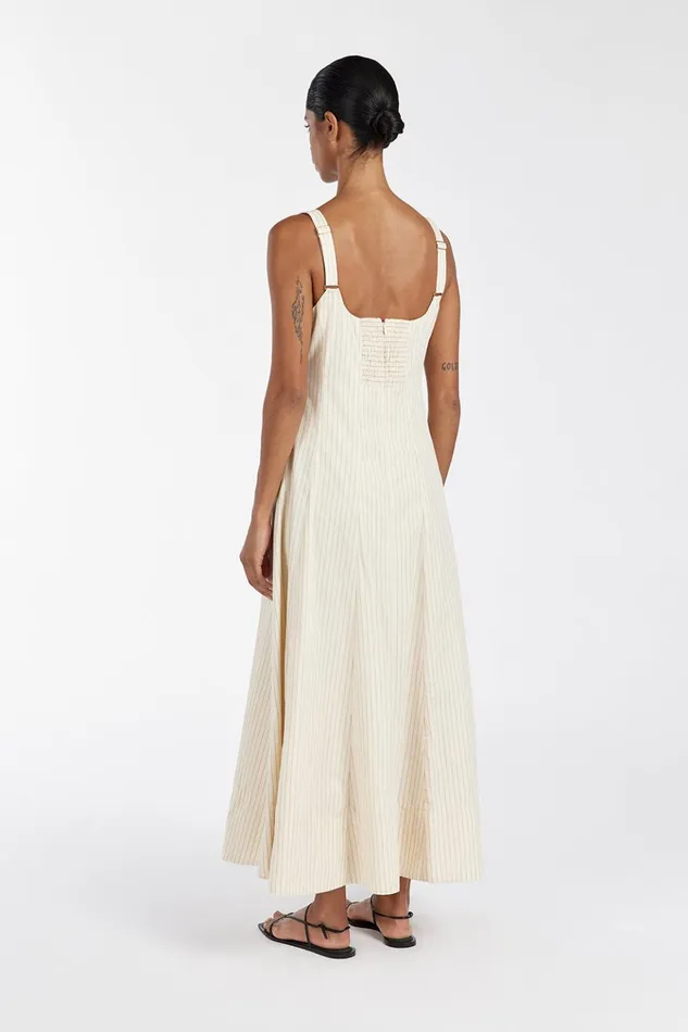 Women Event Dresses DISSH RILEY CREAM STRIPE MIDI DRESS