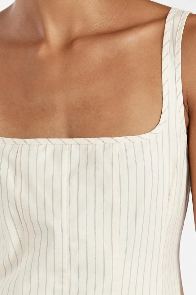 Women Event Dresses DISSH RILEY CREAM STRIPE MIDI DRESS