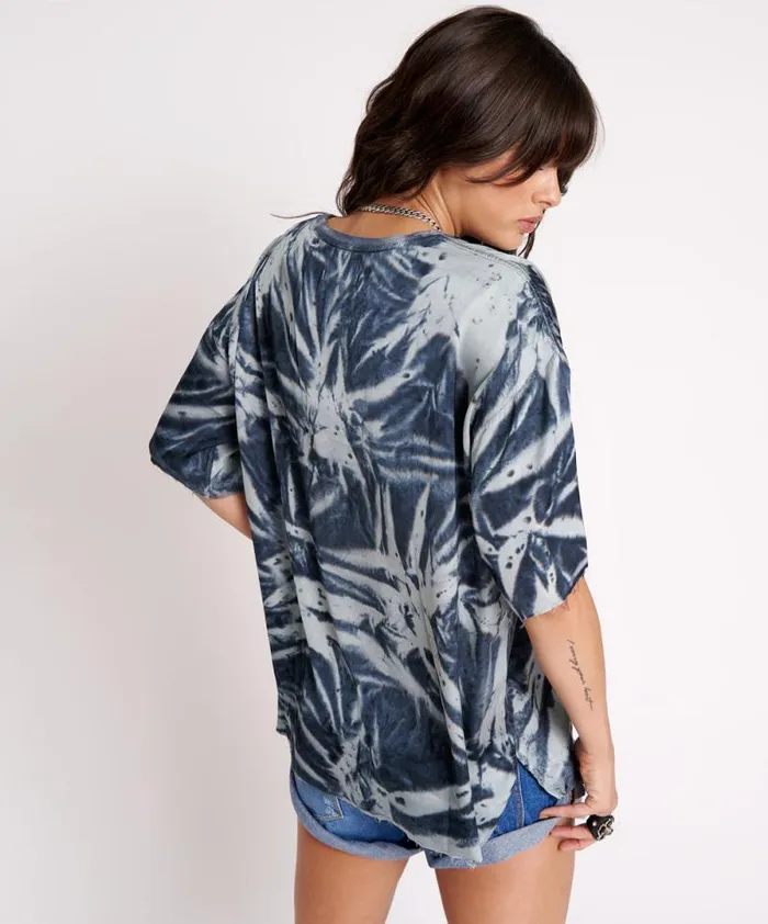 Women FIRE FLIES OVERSIZED SATIN TEE One Teaspoon Tees and Tanks