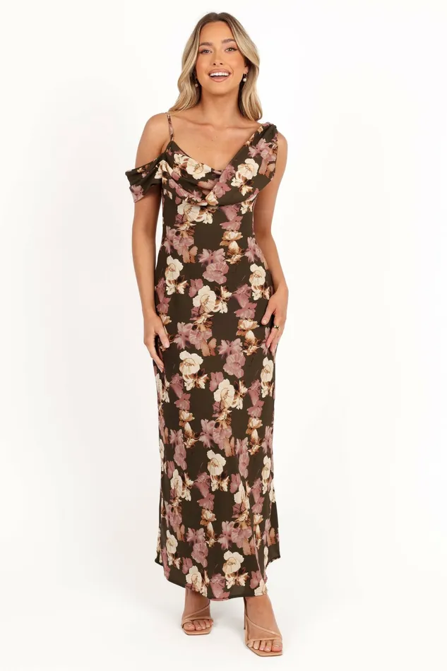 Women Floral Dresses Petal and Pup Kamryn Midi Dress Olive Floral