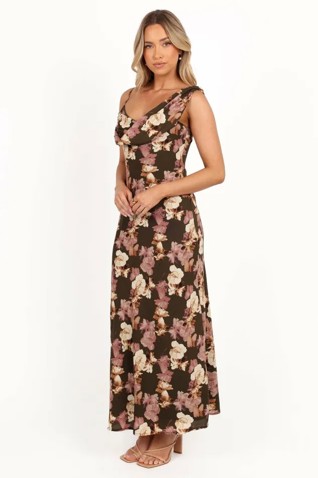 Women Floral Dresses Petal and Pup Kamryn Midi Dress Olive Floral