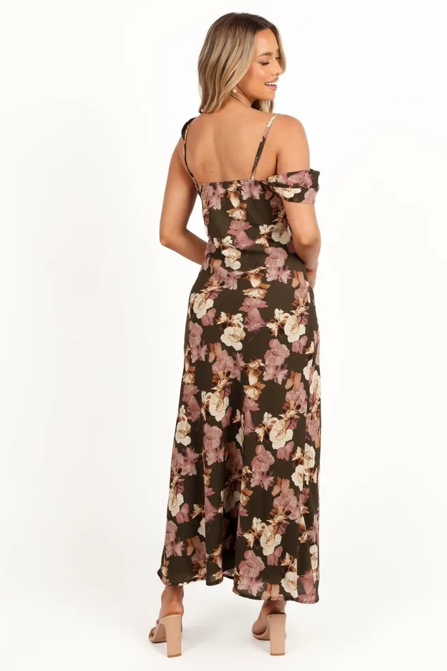 Women Floral Dresses Petal and Pup Kamryn Midi Dress Olive Floral
