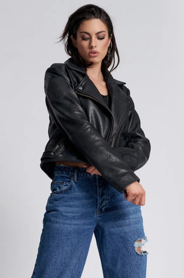 Women GAME OVER CLASSIC LEATHER JACKET One Teaspoon Jackets
