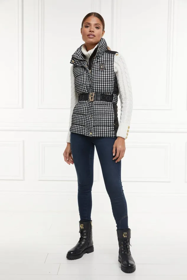Women Gilets Holland Cooper Valais Quilted Gilet Houndstooth Women Gilets Holland Cooper Valais Quilted Gilet Houndstooth