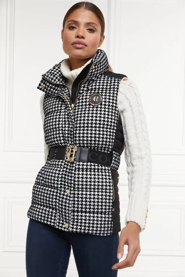 Women Gilets Holland Cooper Valais Quilted Gilet Houndstooth Women Gilets Holland Cooper Valais Quilted Gilet Houndstooth