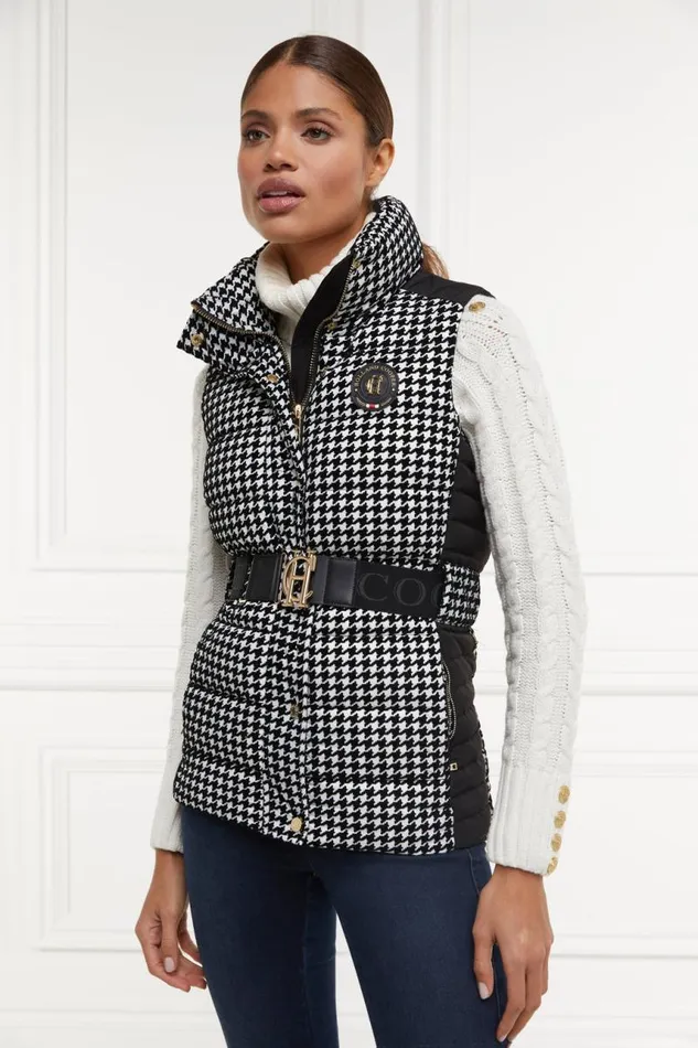 Women Gilets Holland Cooper Valais Quilted Gilet Houndstooth Women Gilets Holland Cooper Valais Quilted Gilet Houndstooth