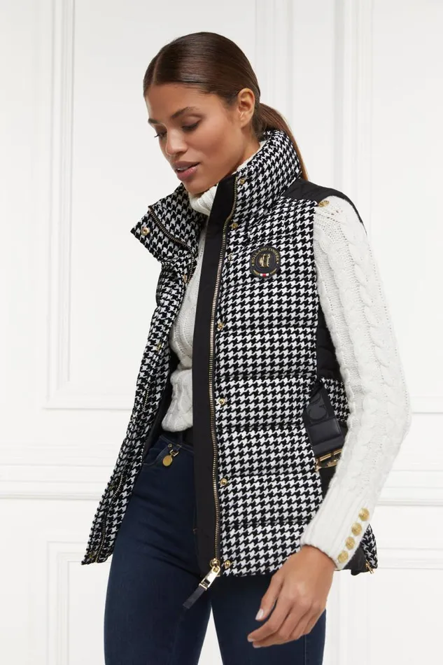 Women Gilets Holland Cooper Valais Quilted Gilet Houndstooth Women Gilets Holland Cooper Valais Quilted Gilet Houndstooth