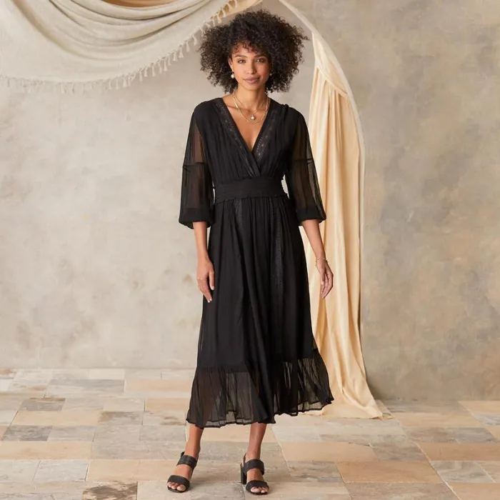 Women Giverny Dress Black Sundance Catalog Dresses and Jumpsuits