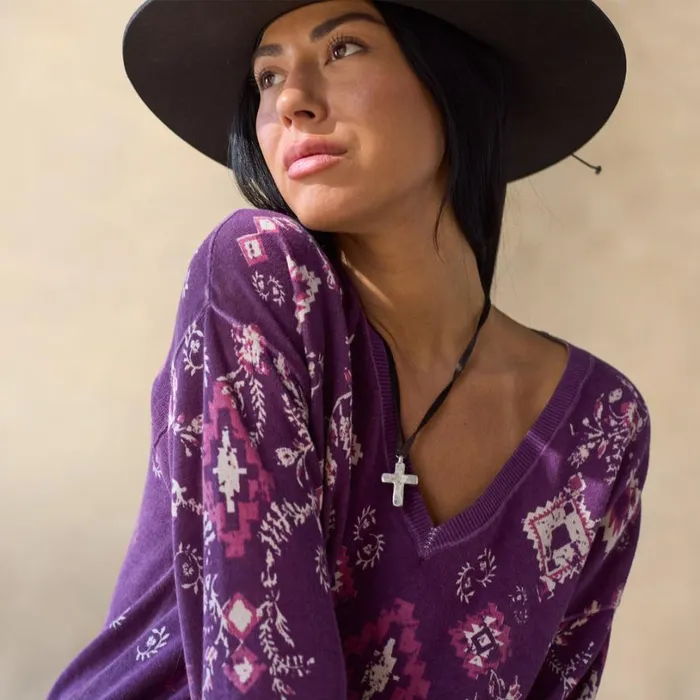 Women Glissade Sweater Plum Sundance Catalog Sweaters