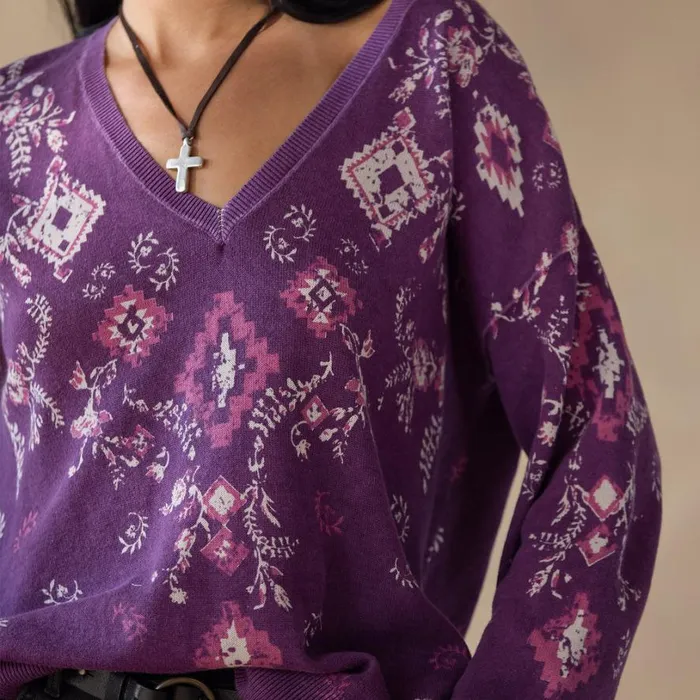Women Glissade Sweater Plum Sundance Catalog Sweaters