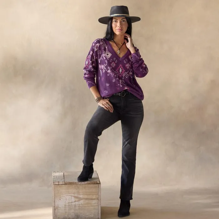 Women Glissade Sweater Plum Sundance Catalog Sweaters