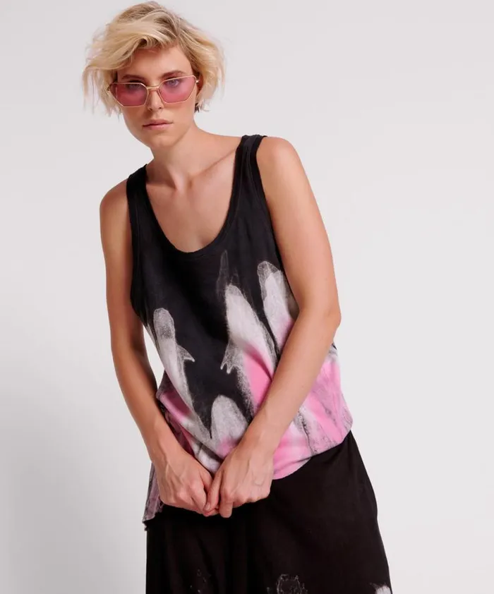 Women HAND DYED ICECREAM DADDIO SINGLET One Teaspoon Tees and Tanks