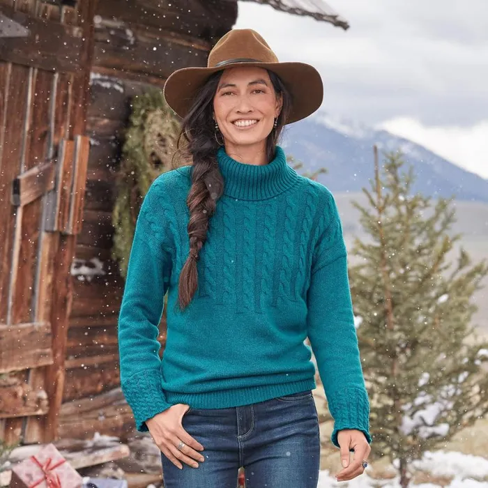 Women Hearthside Haven Turtleneck Hot Pink Sundance Catalog Sweaters