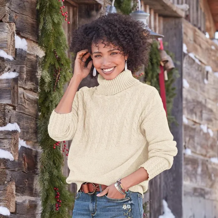 Women Hearthside Haven Turtleneck Hot Pink Sundance Catalog Sweaters