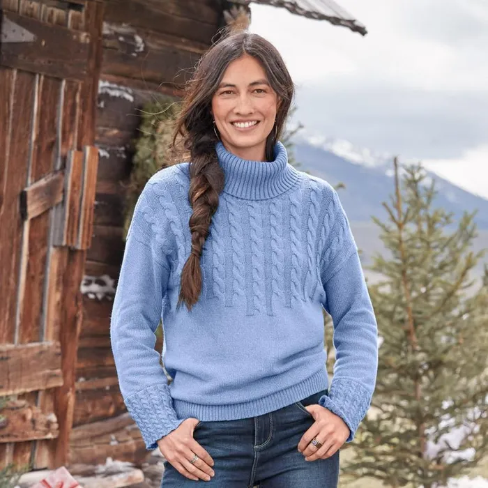 Women Hearthside Haven Turtleneck Hot Pink Sundance Catalog Sweaters