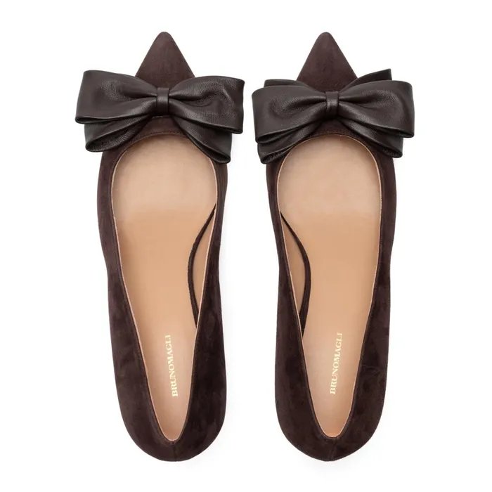 Women Heels Bruno Magli Nadia Pump Brown Suede