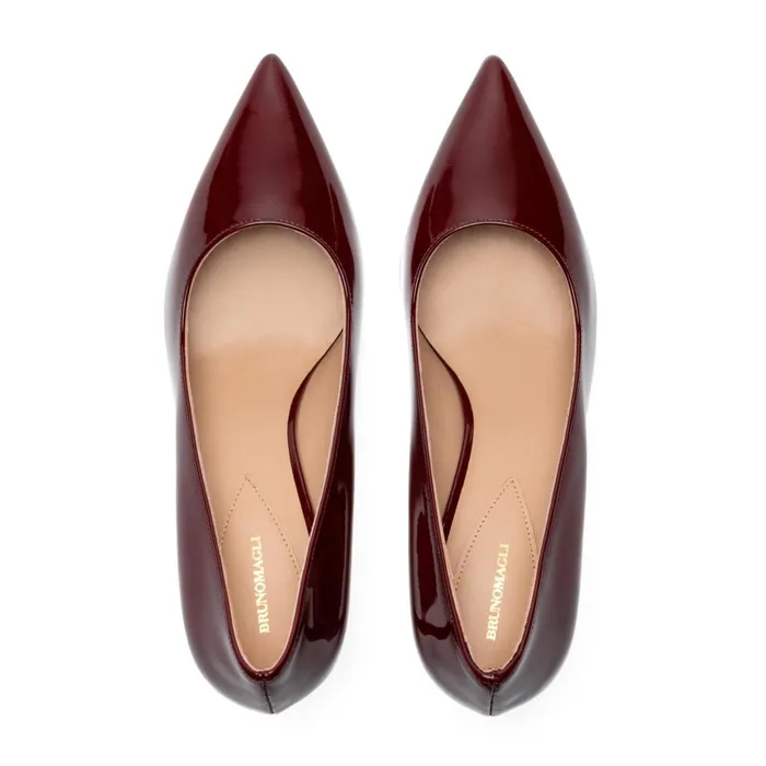 Women Heels Bruno Magli Tara Bordeaux Patent Pump