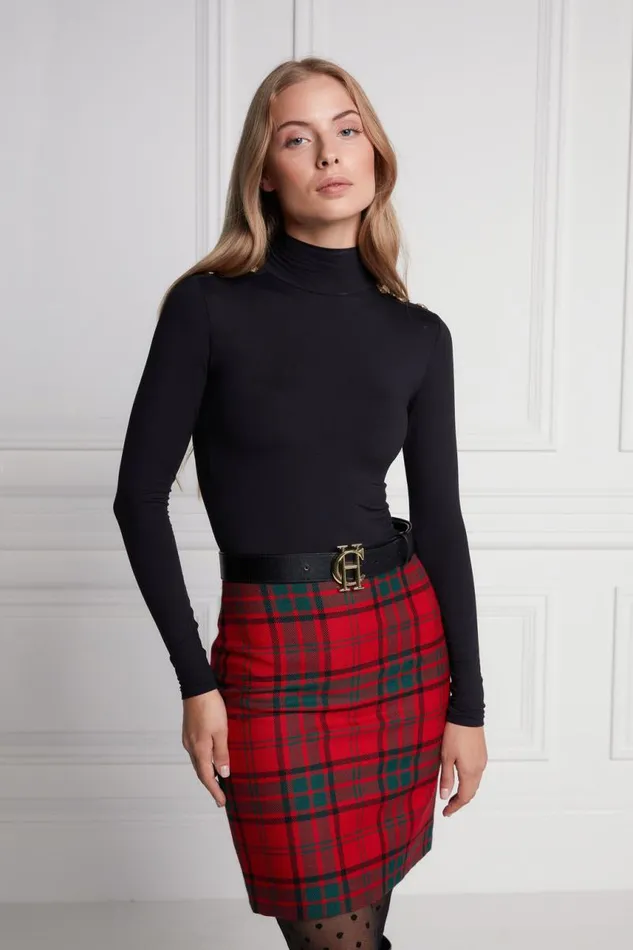 Women In Stock Tailoring Holland Cooper Chelsea Skirt Red Tartan
