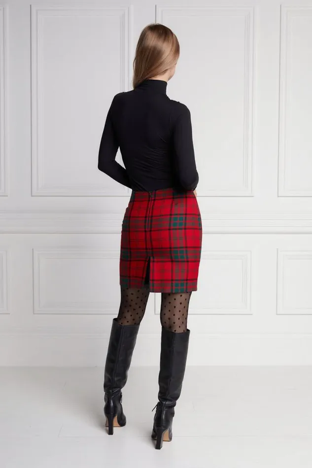 Women In Stock Tailoring Holland Cooper Chelsea Skirt Red Tartan