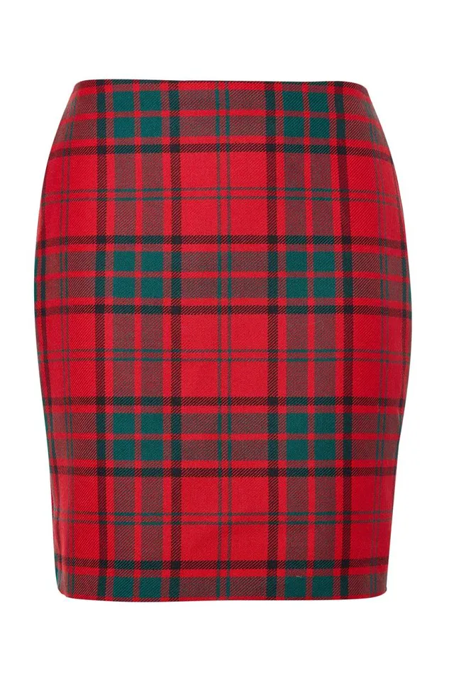 Women In Stock Tailoring Holland Cooper Chelsea Skirt Red Tartan