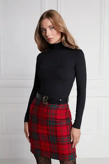 Women In Stock Tailoring Holland Cooper Chelsea Skirt Red Tartan