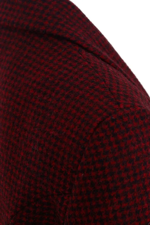 Women In Stock Tailoring Holland Cooper Double Breasted Blazer Deep Red Houndstooth