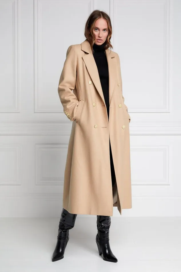 Women In Stock Tailoring Holland Cooper Double Breasted Coat Camel