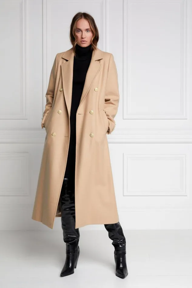 Women In Stock Tailoring Holland Cooper Double Breasted Coat Camel