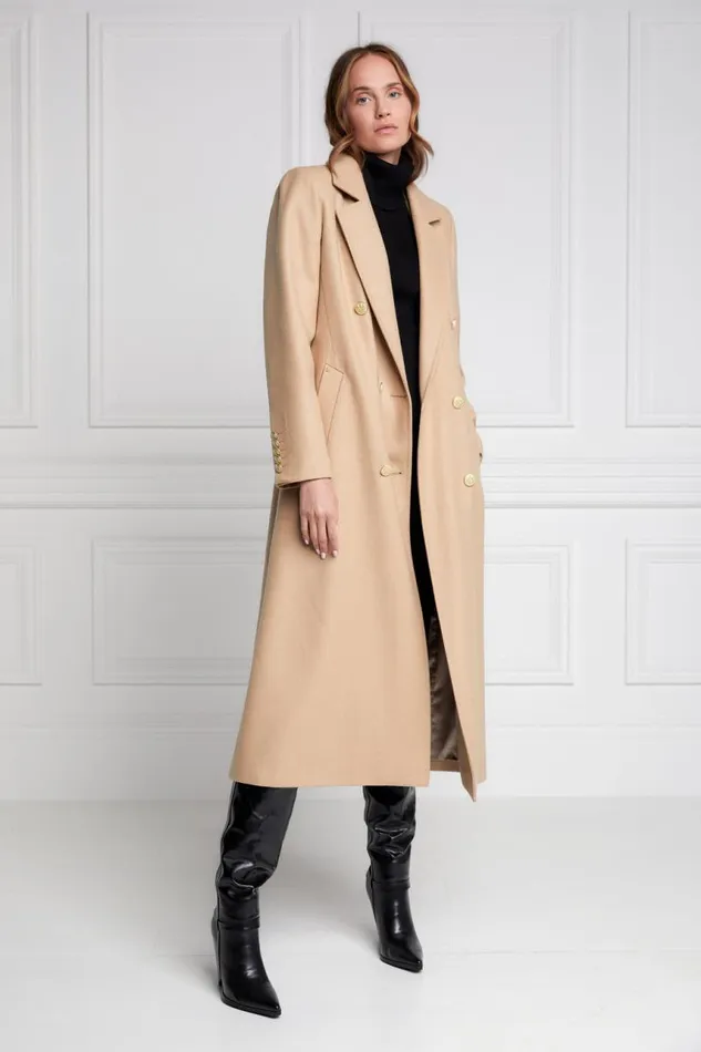 Women In Stock Tailoring Holland Cooper Double Breasted Coat Camel