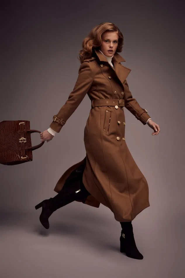 Women In Stock Tailoring Holland Cooper Full Length Chelsea Trench Coat Dark Camel