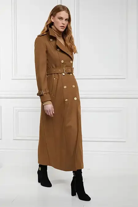 Women In Stock Tailoring Holland Cooper Full Length Chelsea Trench Coat Dark Camel