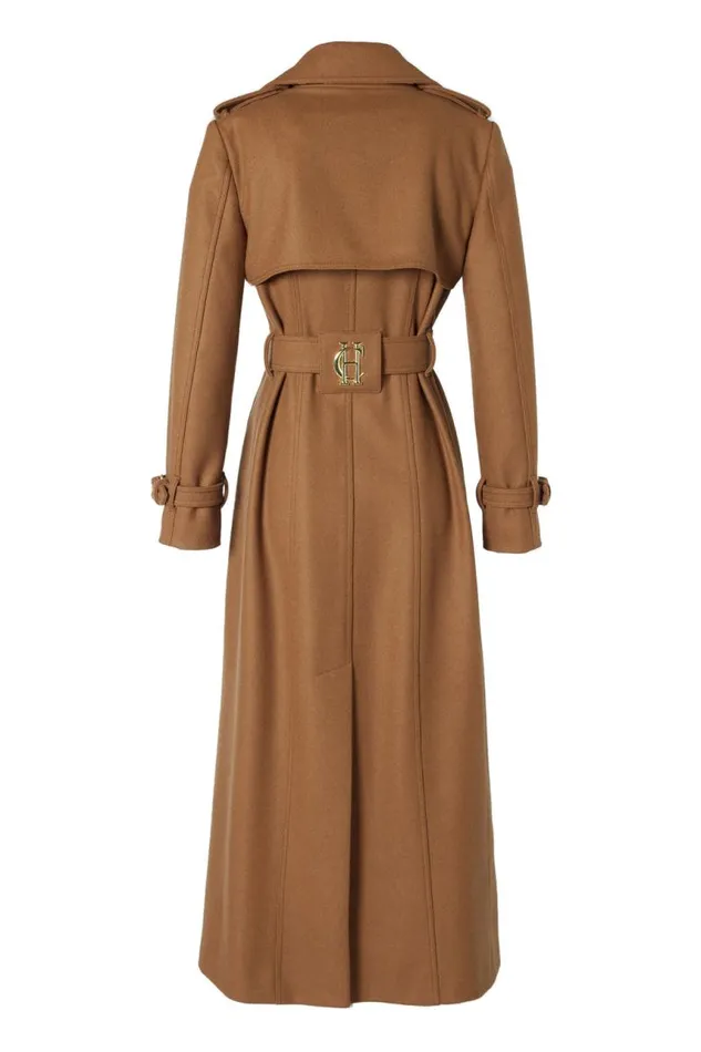 Women In Stock Tailoring Holland Cooper Full Length Chelsea Trench Coat Dark Camel