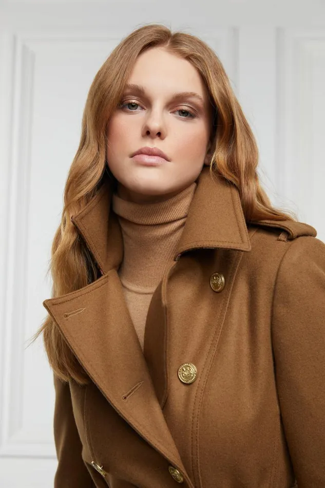 Women In Stock Tailoring Holland Cooper Full Length Chelsea Trench Coat Dark Camel